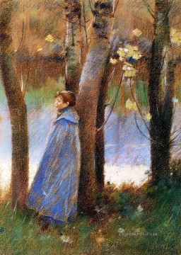 Figure in a Landscape Theodore Robinson Oil Paintings